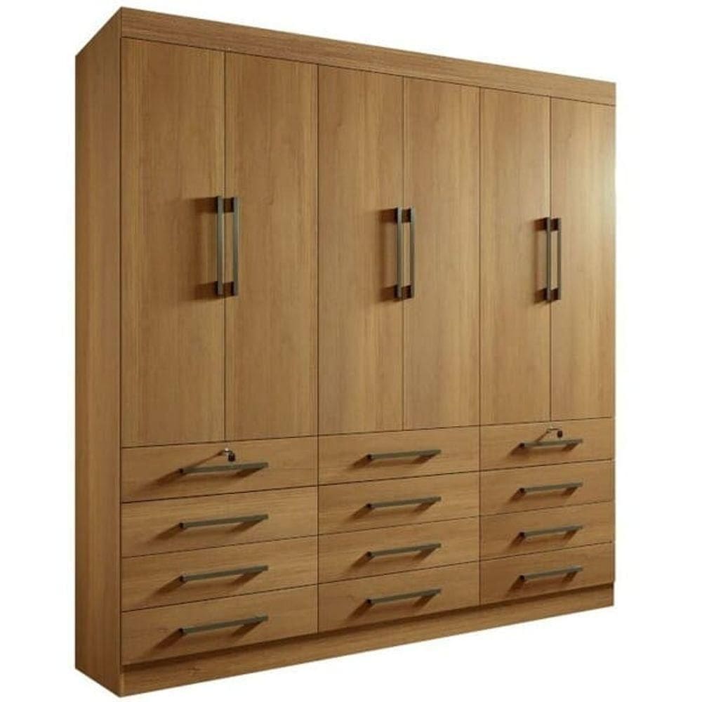 Guarda Roupa Casal 6 Portas 12 Gavetas - Mônaco-cinamomo - Móveis D`doro