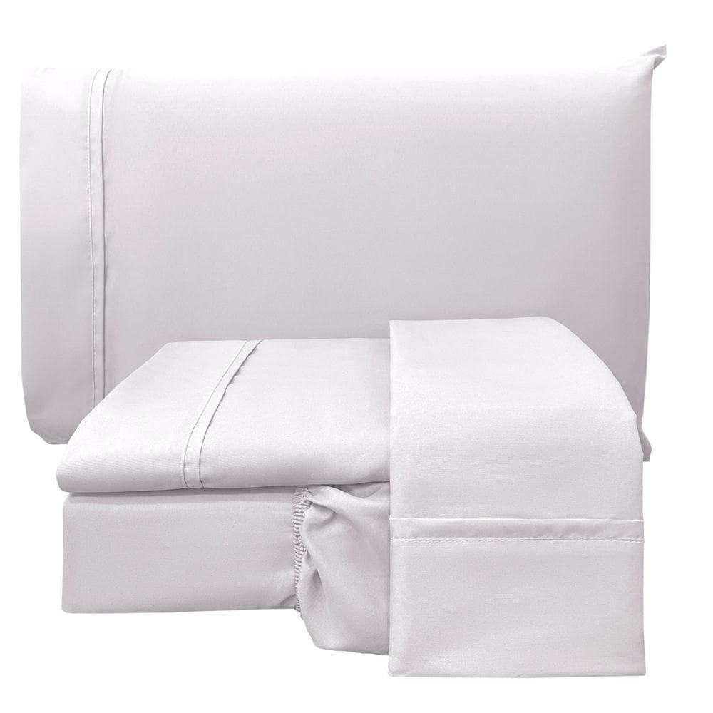 Jogo De Cama Lençol Casal Conforto Percal 300 Fios 4 Peças - Branco - 100% Poliéster