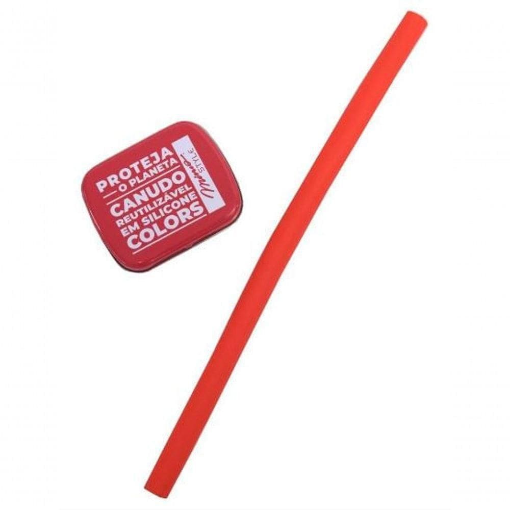 Canudo Reutilizável Em Silicone ível 25 Cm - Mimo Style - Ac19170