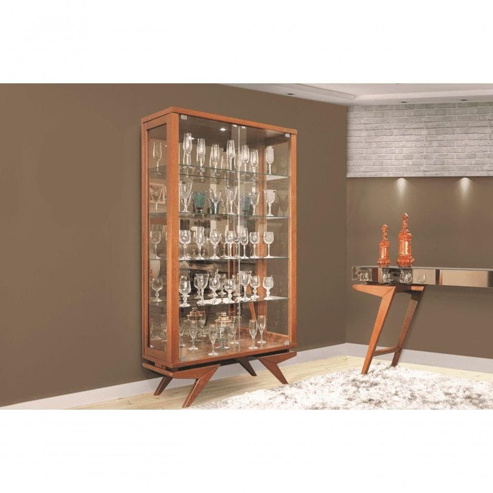 Cristaleira Madeira Maciça Puxador Cristal Pérola Montanhês