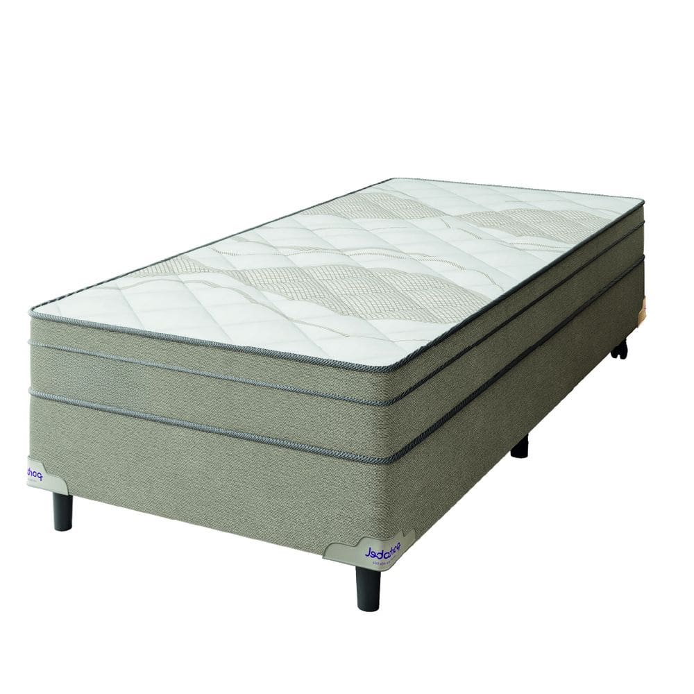 Cama Box Solteiro Molas Ensacadas 88x188x77cm Florida Bege Portobel - Suporta Até 120 Kg Por Pessoa