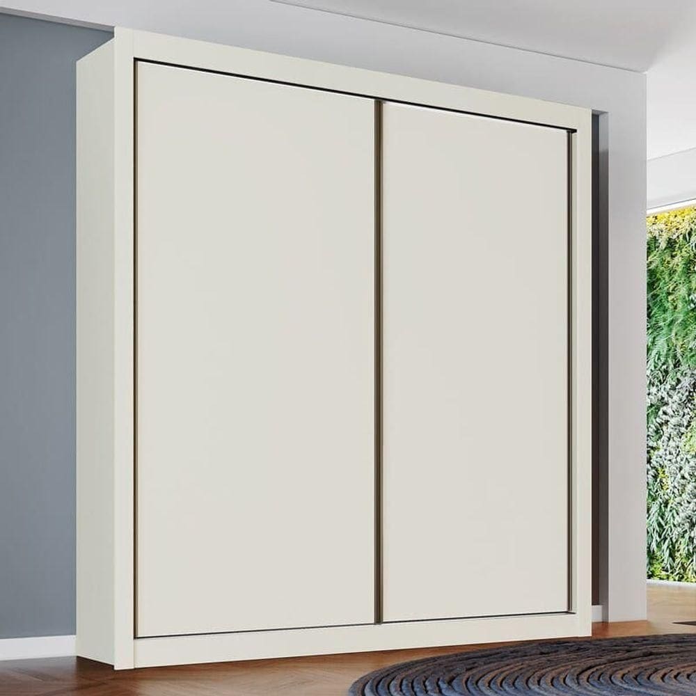 Guarda Roupa Solteiro 2 Portas 4 Gavetas - Zurique-off White - Móveis Europa