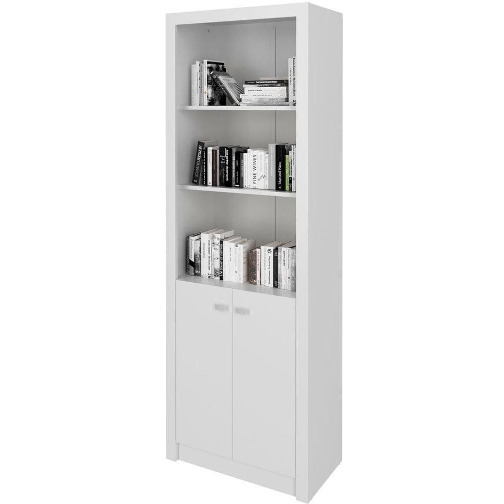 Estante Armário Alta Livreiro Multiuso Office 2 Portas Branco