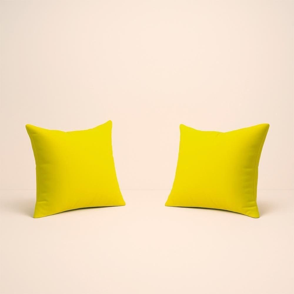 Kit 2 Almofada 42cm Decorativa Suede Fofinha Sofá E Cadeira Amarelo