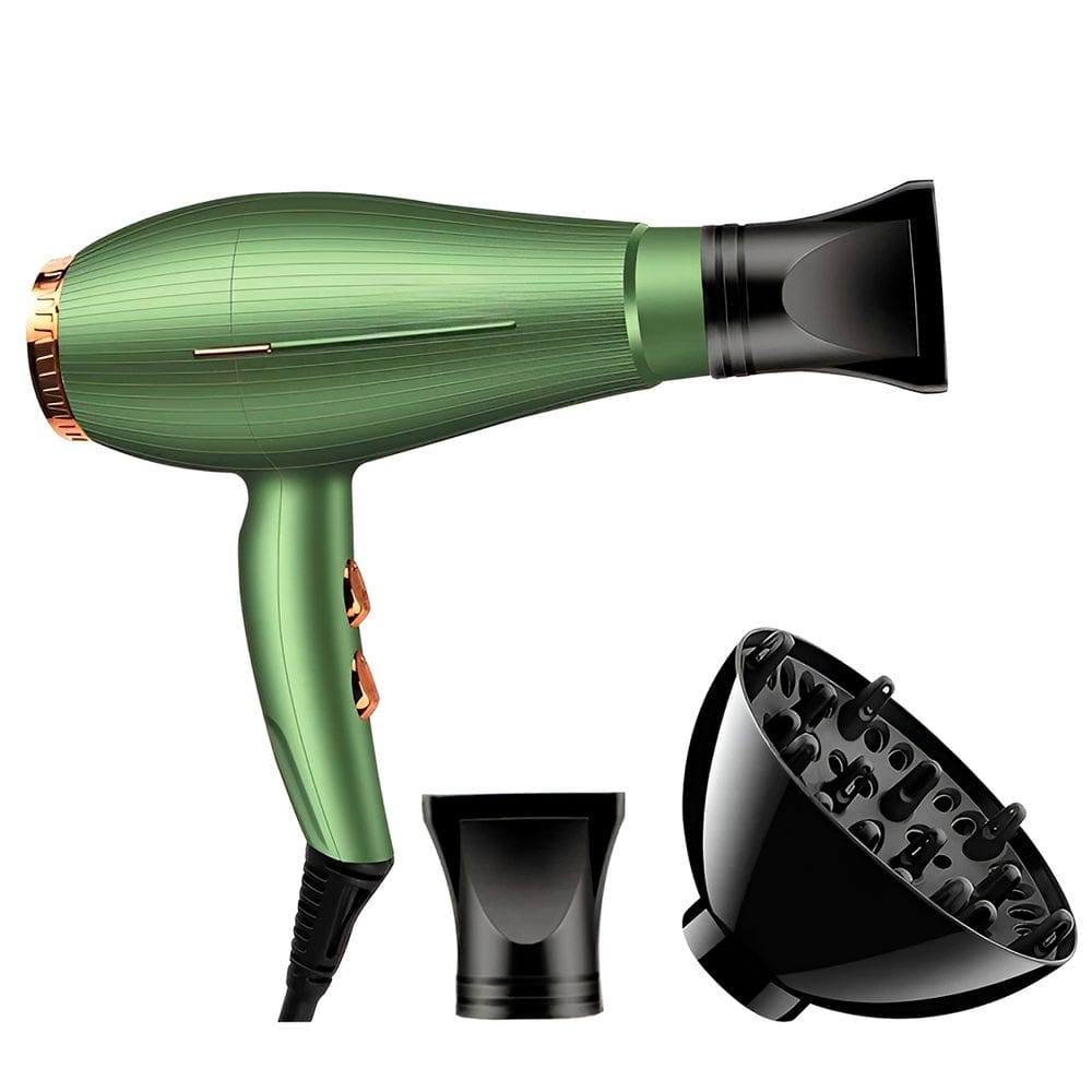Secador de Cabelo 110V Profissional Difusor de Calor Verde