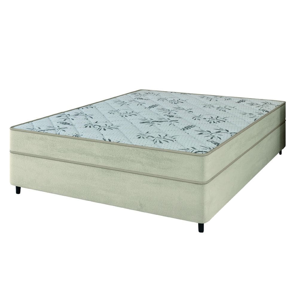 Cama Box Casal Colchão Espuma 138x188x57cm Egito Bege Portobel - Suporta até 100kg por Pessoa