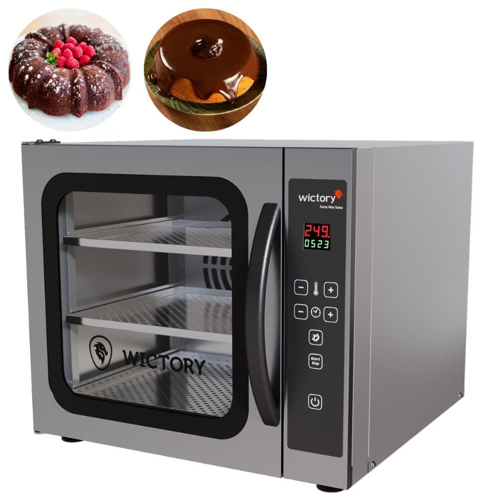 Forno Convector Para Bolos 60 Litros Inox 3 Assadeiras Perfuradas WCVB-335 Wictory