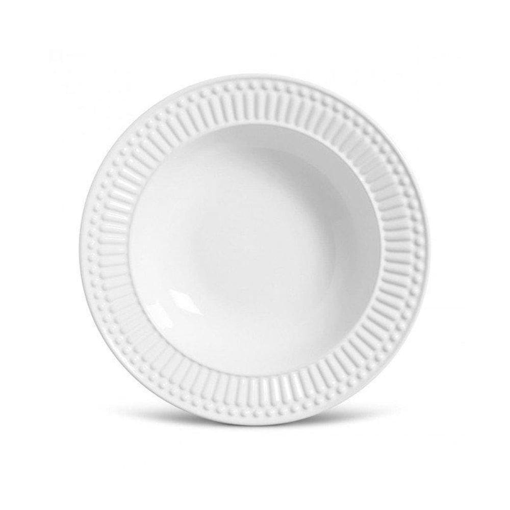 Prato Fundo Cerâmica Roma Branco 6 Peças Porto Brasil