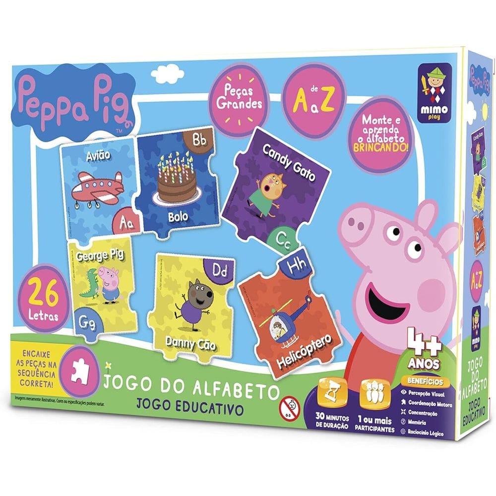 Jogo Educativo Alfabeto Da Peppa Pig Mimo - 2100
