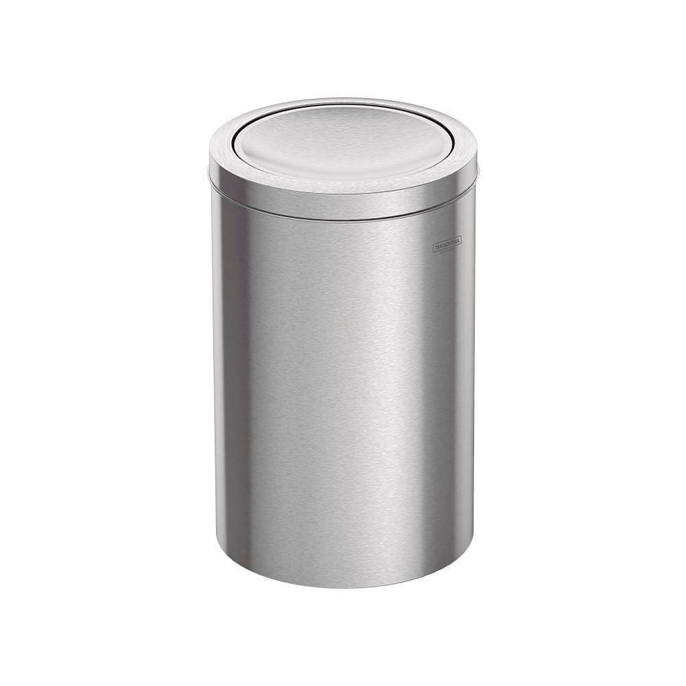 Lixeira Tramontina Swing Basculante 20l Redonda Inox Acetinado Unica