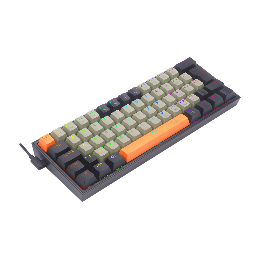 Teclado Gamer Redragon Fizz RGB Mecânico Switch Marrom ABNT2