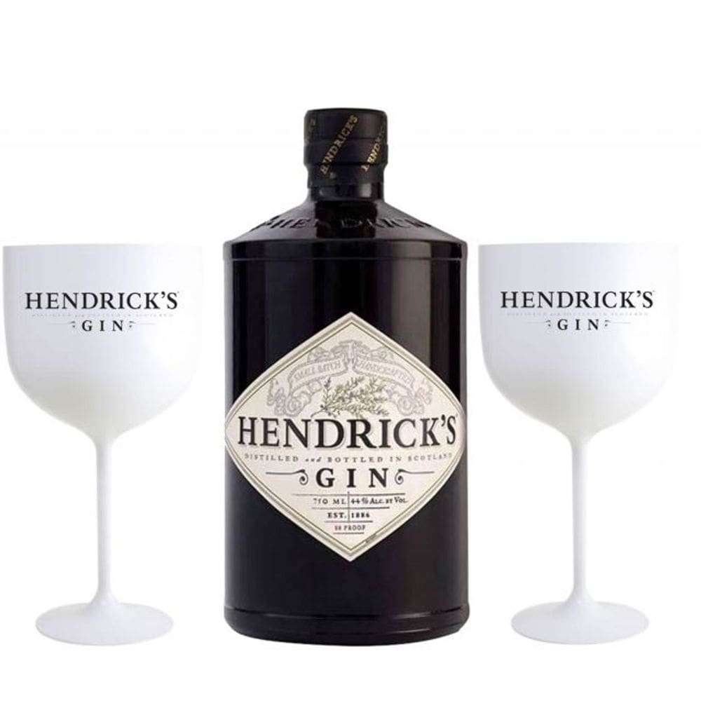 Kit Gin Hendricks 750 ml + 2 Taças Personalizadas