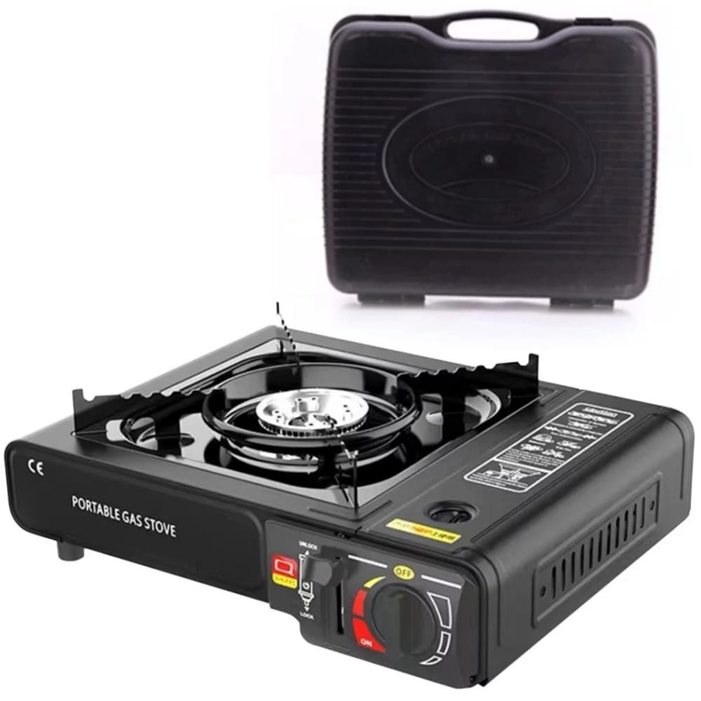 Fogao a Gas Portatil 1 Boca 2.9kW Multiuso Camping Black