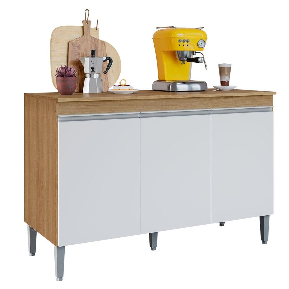 Balcão de Pia para Cozinha 120 cm 3 Portas Kadu