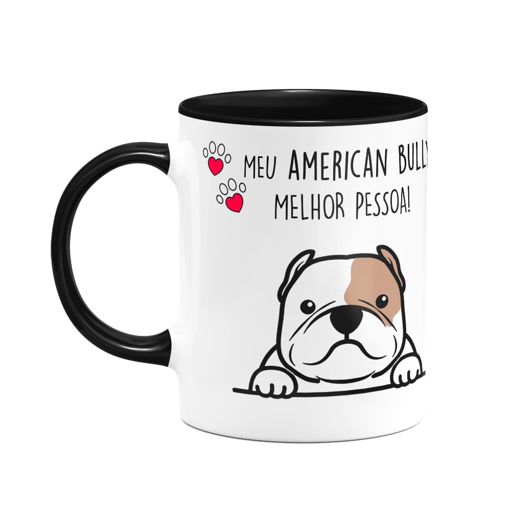 Caneca Dog - Meu American Bully, melhor pessoa! B-black