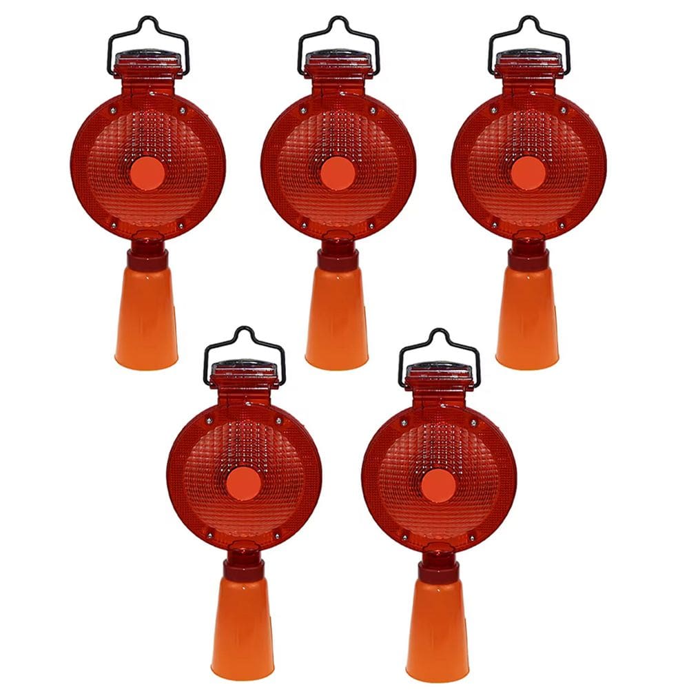 Sinalizador Solar Viario Kit 5 Uni Sinalizaçao Automatico LED Iluminaçao Rodovia Estrada Obra Rua Pista Segurança Fiscalizaçao