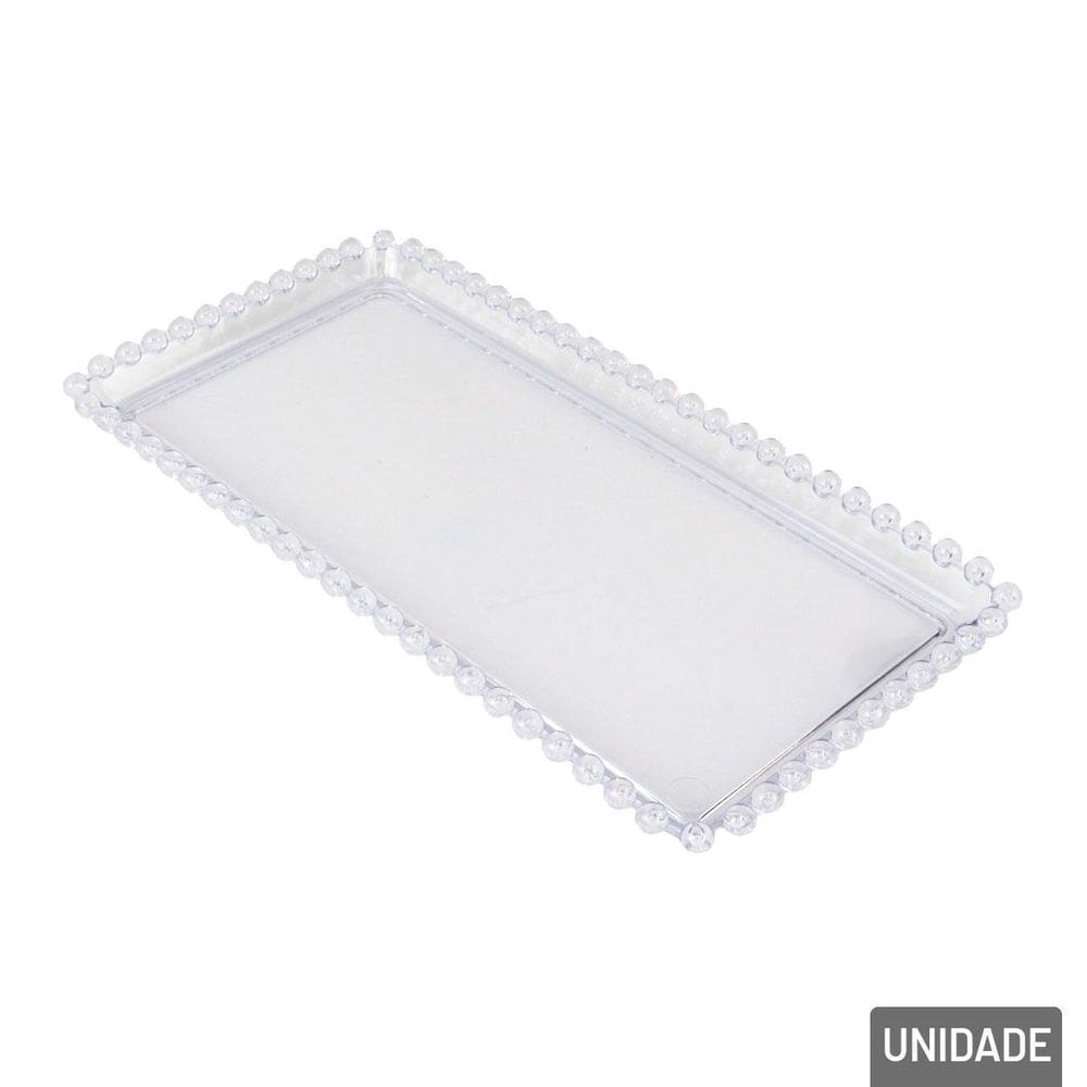 Bandeja Decorativa de Plástico 13x25,5cm Cristal