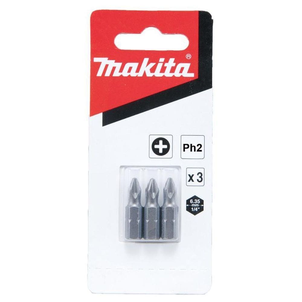 Kit 3 Bits Phillips 25Mm Ph2 Curto Makita B-23466