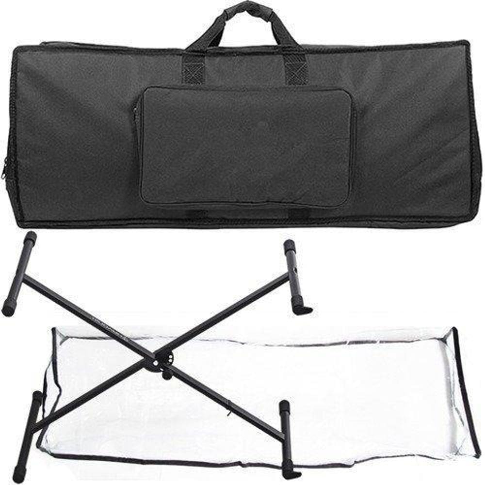 Kit Acessórios Teclado Musical Capa + Cobertura + Suporte