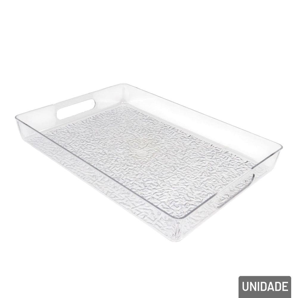 Bandeja Decorativa de Plástico 23x33cm Cristal