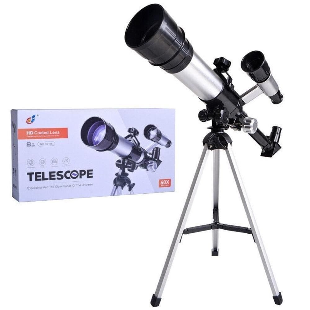 Telescópio Astronômico 60x Completo Refrator Microscópio Terrestre Luneta Tripé Ajustável