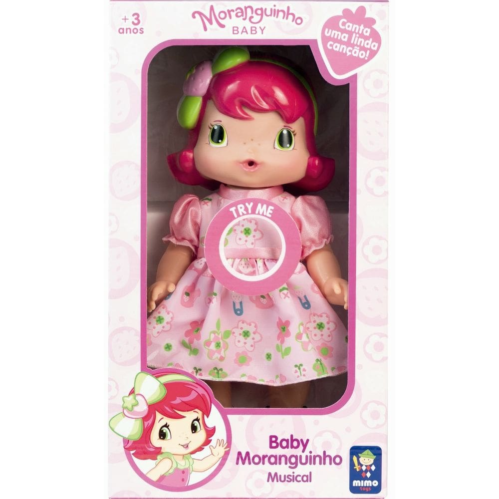 Boneca Baby Moranguinho Que Canta 30 Cm Mimo - 4009