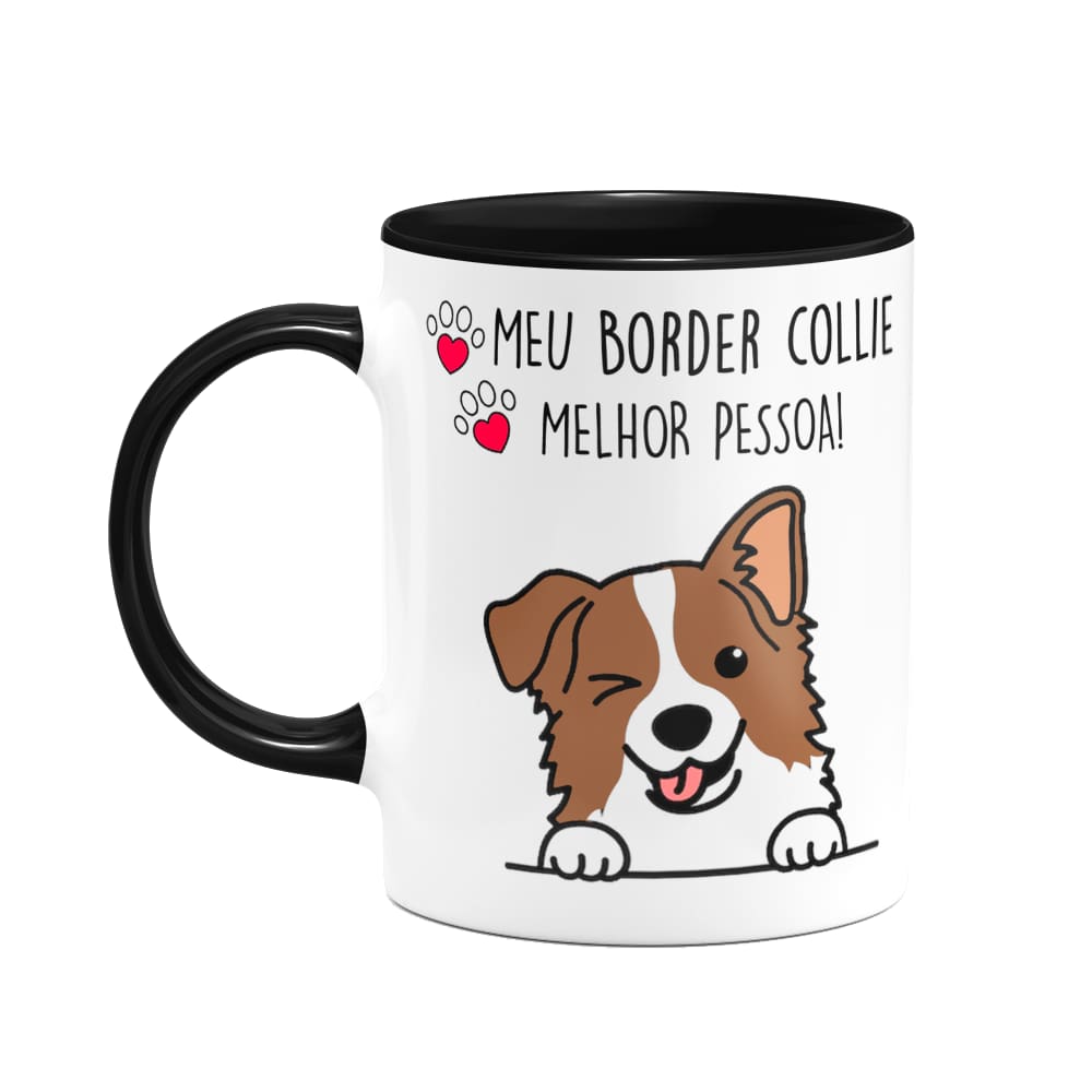 Caneca Dog - Meu Border Collie, melhor pessoa! B-black - M2