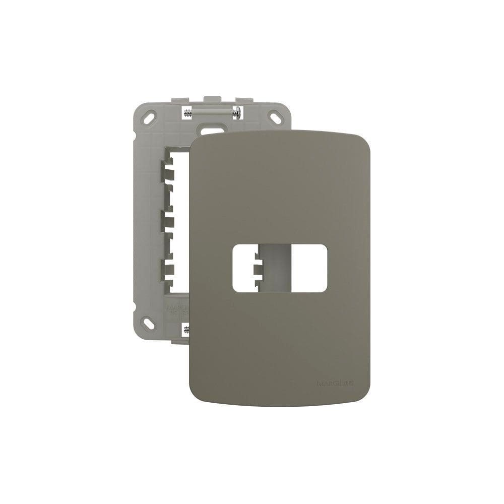 Placa com Suporte MarGirius B3 Colors 4x2 para 1 Módulo Horizontal Argila
