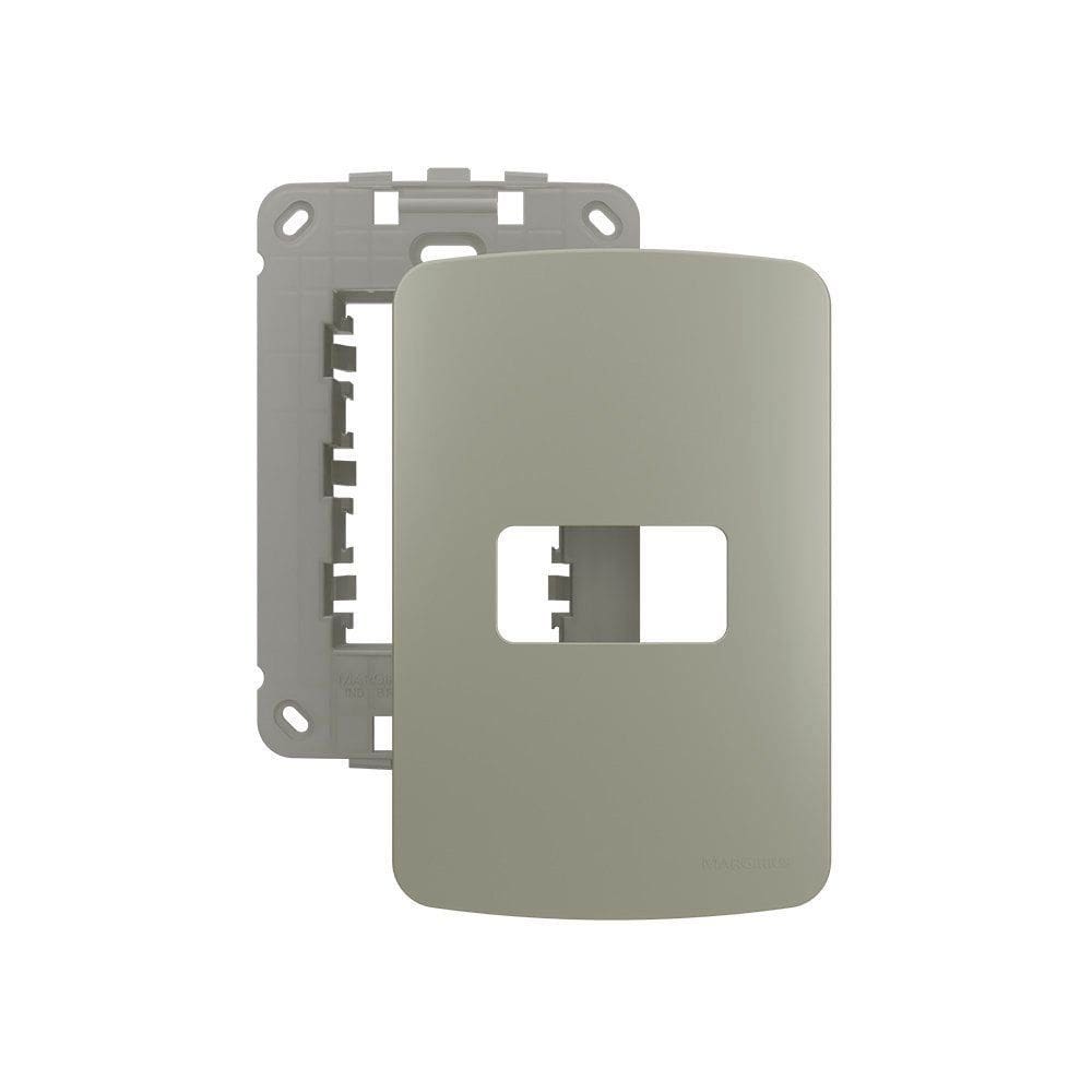 Placa com Suporte MarGirius B3 Colors 4x2 para 1 Módulo Horizontal Pérola