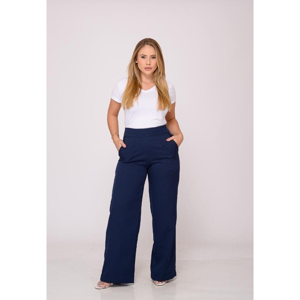 Calça Social Feminina 7939 Azul Marinho [F075]