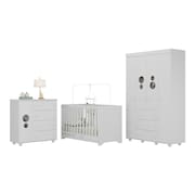 Quarto Infantil Completo com Berço 3 em 1 para Colchão 130x60cm Multimóveis MP4383