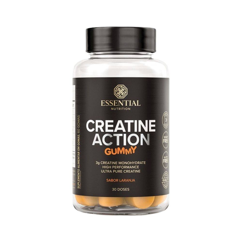 Creatine Action Gummy Laranja Essential Nutrition 240g