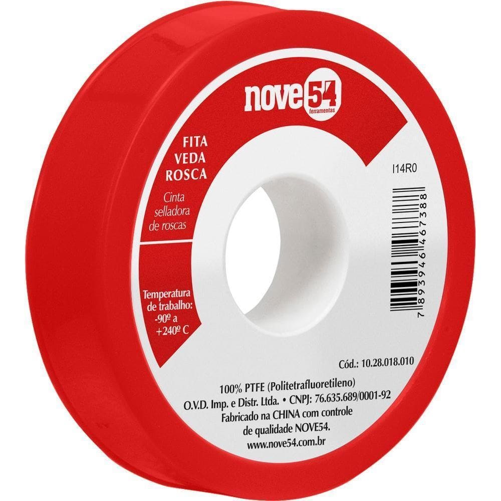 Fita Veda Rosca 18Mmx25M Ptfe Teflon - Nove54