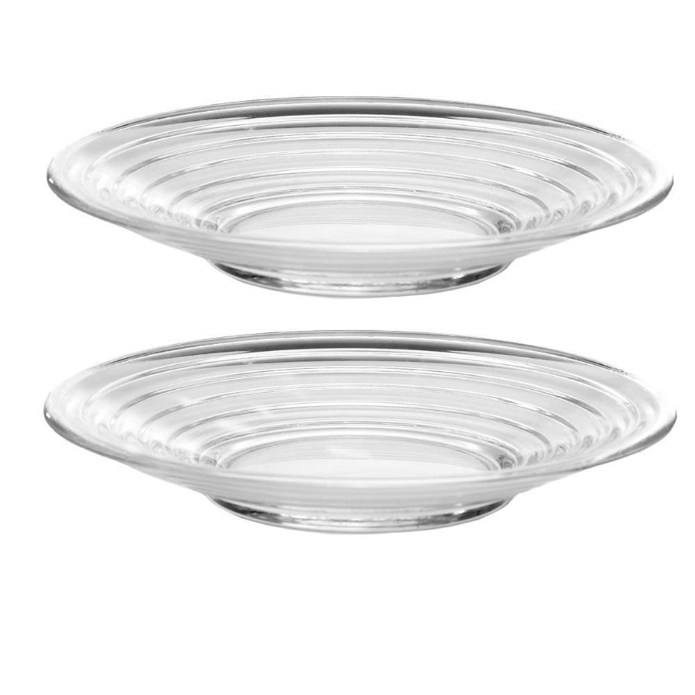 Jogo 2 Pratos Vidro Ondulado 17Cm Cozinha Aino Aalto Iittala