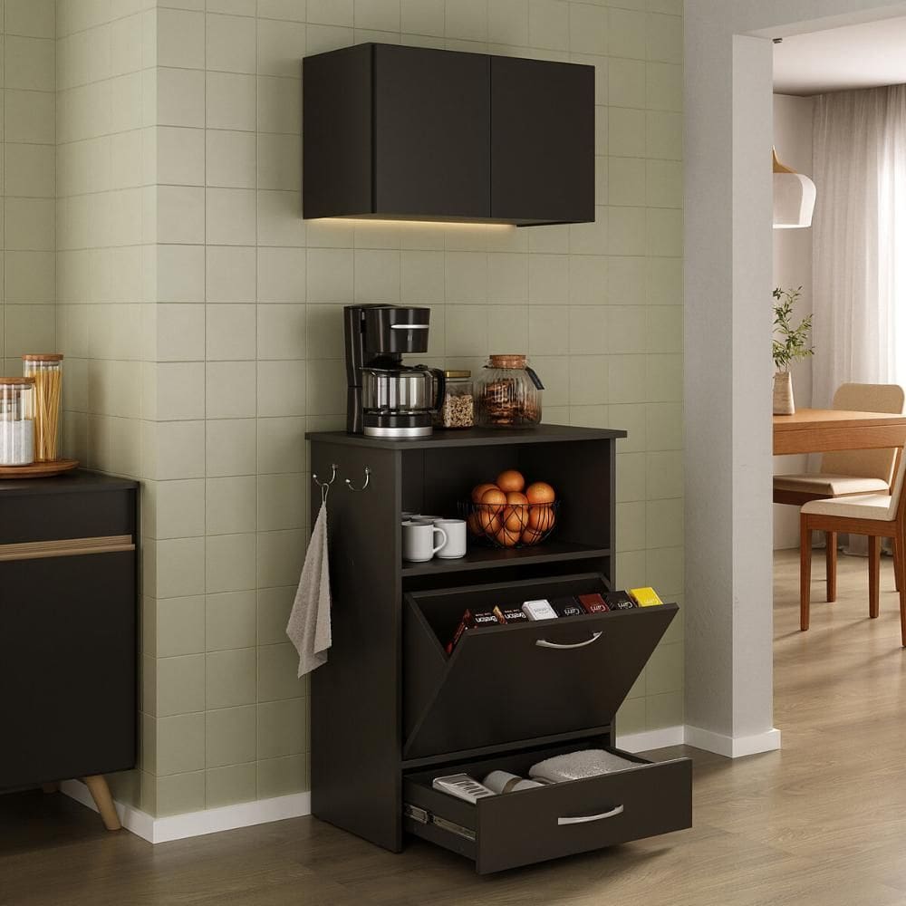 Kit Armário de Cozinha Aéreo 62,5cm com Balcão Multiuso Multimóveis MP5063