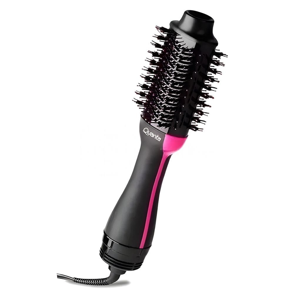 Escova Secadora 2 em 1 Quanta 220v Antifrizz QTES5900 Prancha Profissional para Cabelo Alisar - Preta