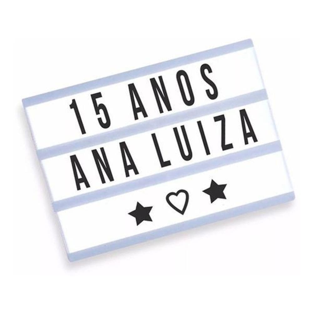 Letreiro Quadro Led Light Box Luminária Com 96 Letras Numero