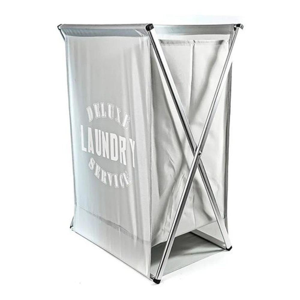 Cesto De Roupas Dobrável Cinza Deluxe 63 X 38