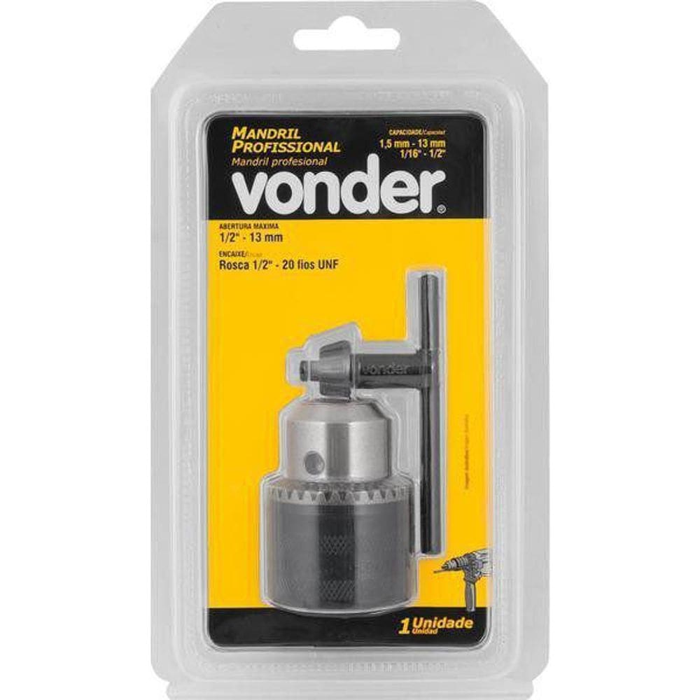 Mandril Leve 13Mm-1/2 Rosca 1/2 Vonder