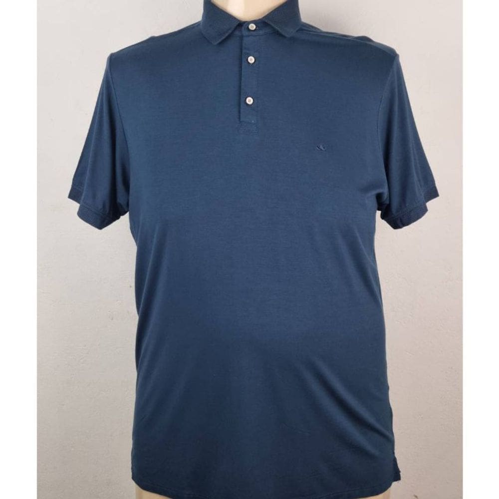 Camiseta Polo Masculina Ezutus Viscose Azul