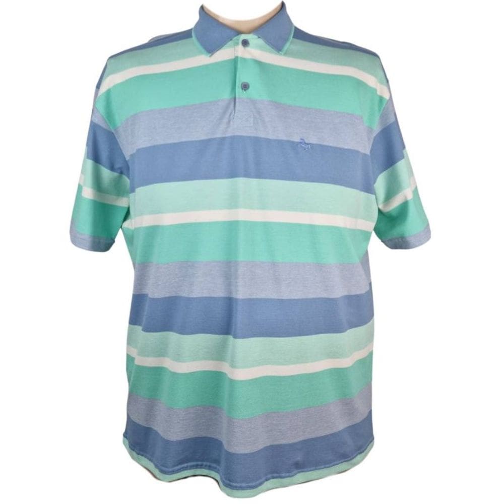 Camiseta Polo Masculina Bravus Listras Plus Size