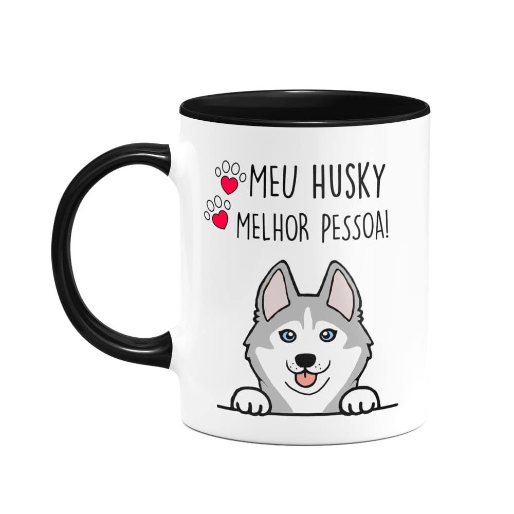 Caneca Dog - Meu Husky siberiano, melhor pessoa! B-black M3