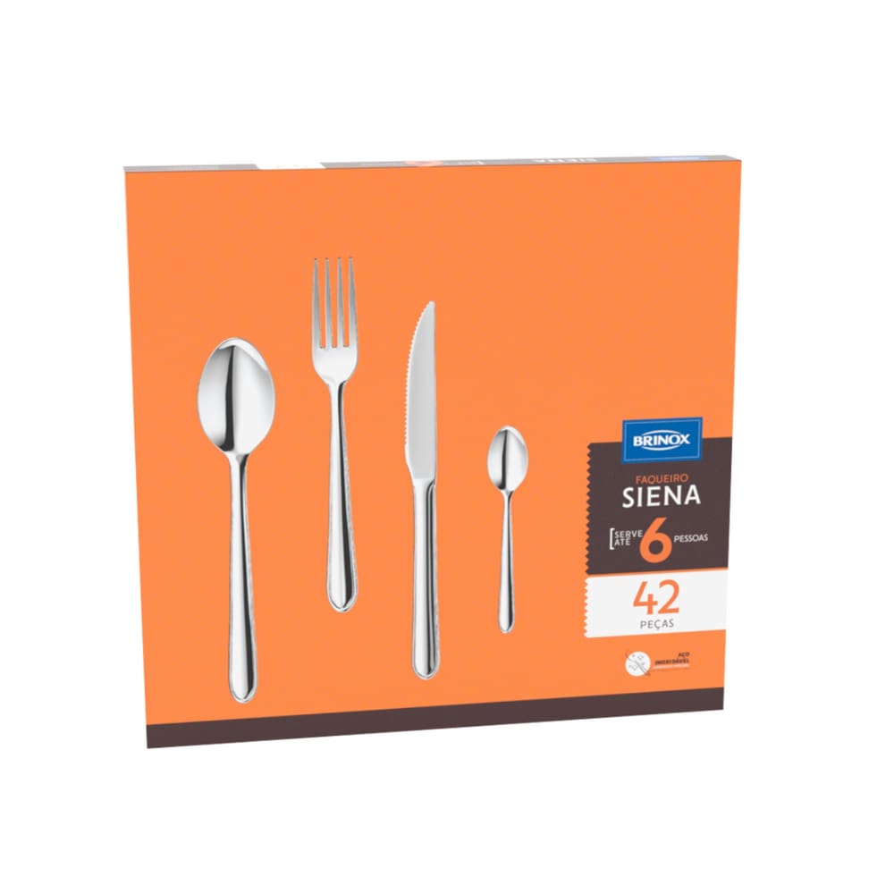 Faqueiro Siena Aço Inox Compacto 42 Peças