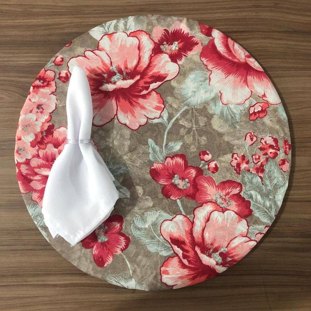 Jogo De Sousplat De Tecido 6 Lugares Completos Branco