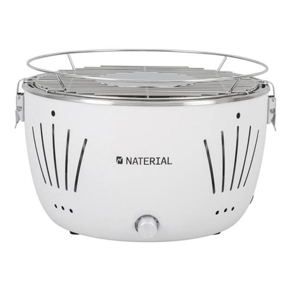 Churrasqueira Portátil A Carvão Table Grill Branca Com Bolsa