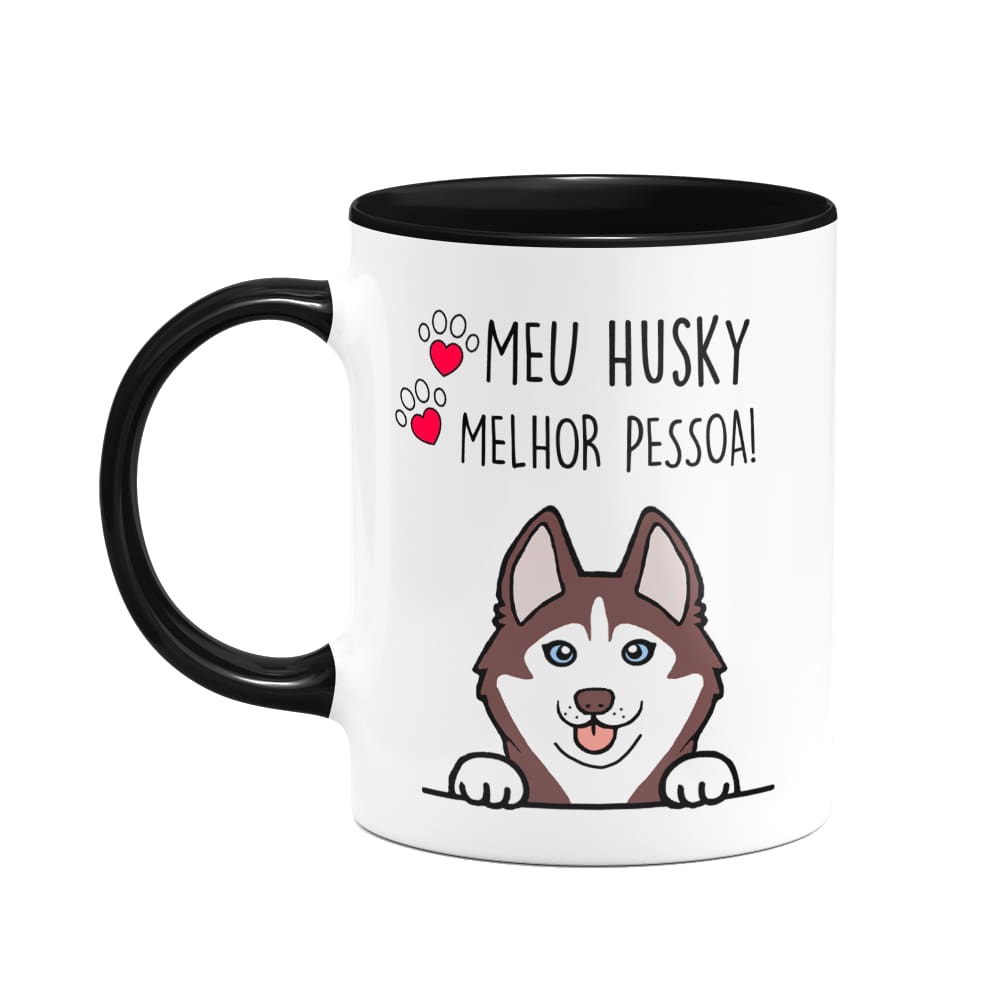 Caneca Dog - Meu Husky siberiano, melhor pessoa! B-black M2