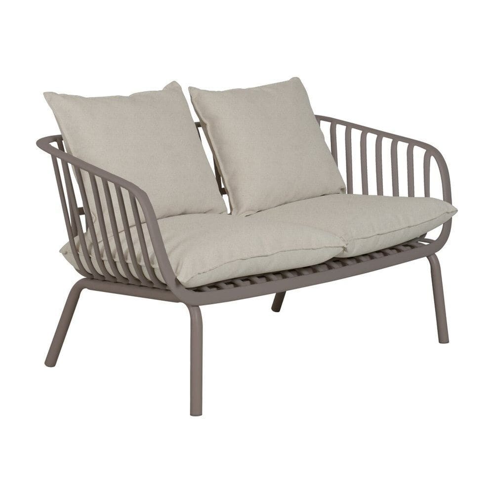 Sofá para Jardim 123,5cm X 77cm Seiva Cinza/Amêndoa