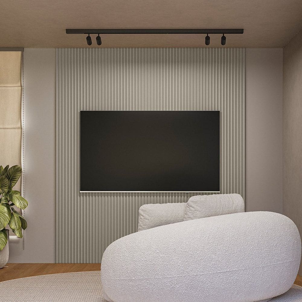 Painel para Tv 80 Polegadas Ripado Modular Gris Fosco