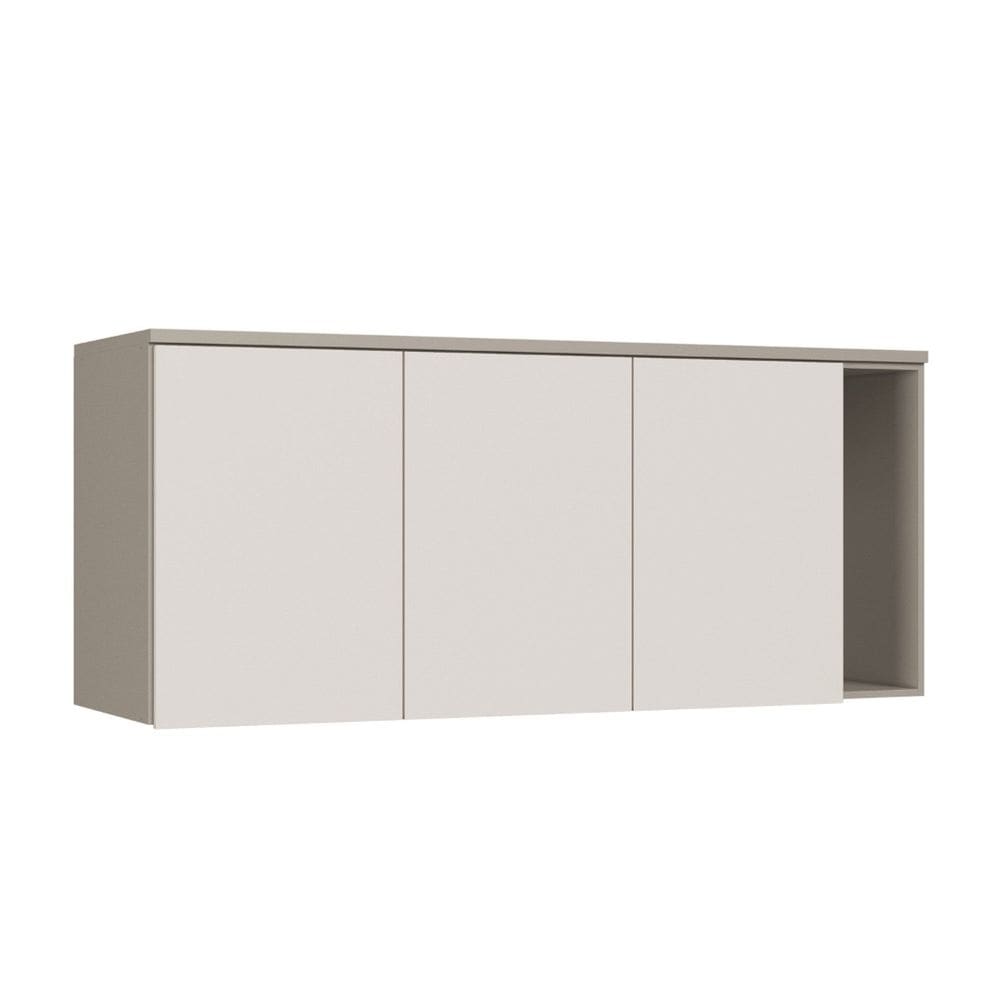 Módulo Aéreo 3 Portas 170cm X 73cm Elegantes Niquel/Blanc