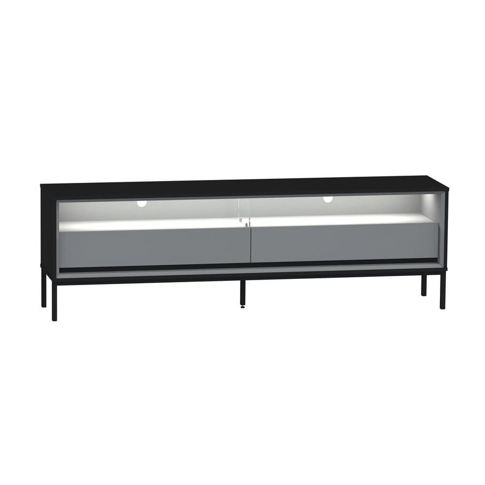 Rack para Tv 65 Polegadas com Led Industrial Preto / Off White/ Cinza